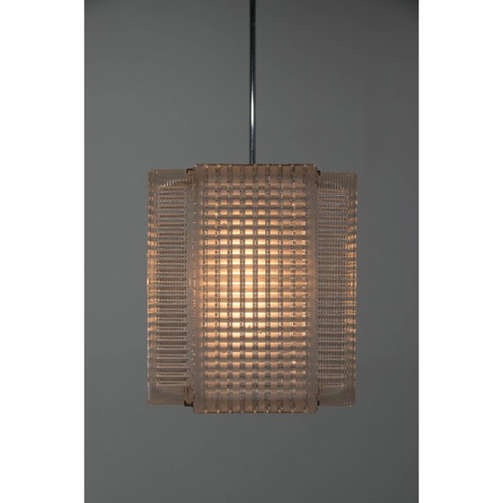 Image 1 of Mid-century glass pendant lamp, Czechoslovakia 1970s