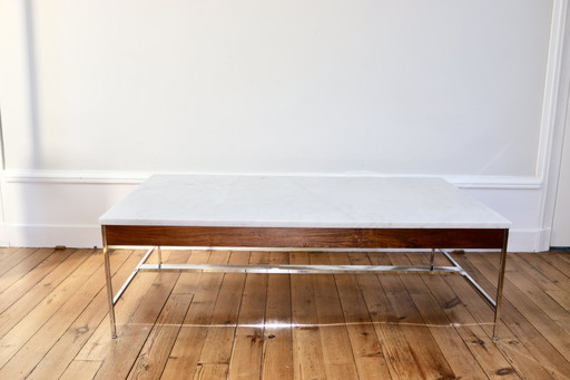 Mesa de centro de diseño de mármol y palisandro de Georges Nelson, 1970