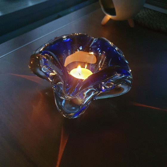 Image 1 of Murano Glass Cobalt Blue Ashtray 1960s