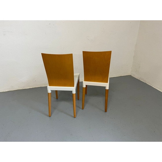Image 1 of Pair of vintage beech and plastic chairs by Philippe Starck for Kartelll, Italy 1996