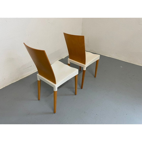 Image 1 of Pair of vintage beech and plastic chairs by Philippe Starck for Kartelll, Italy 1996