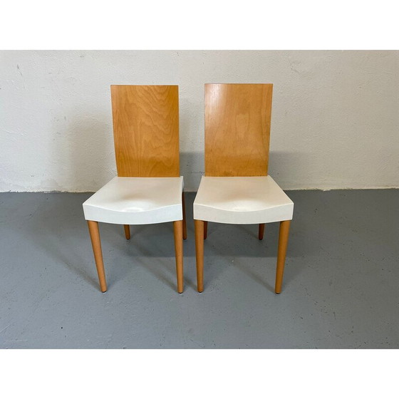 Image 1 of Pair of vintage beech and plastic chairs by Philippe Starck for Kartelll, Italy 1996