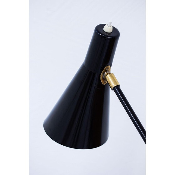 Image 1 of Lampada da scrivania vintage con morsetto in acciaio e alluminio di Alf Svensson per Bergboms, Svezia, 1950