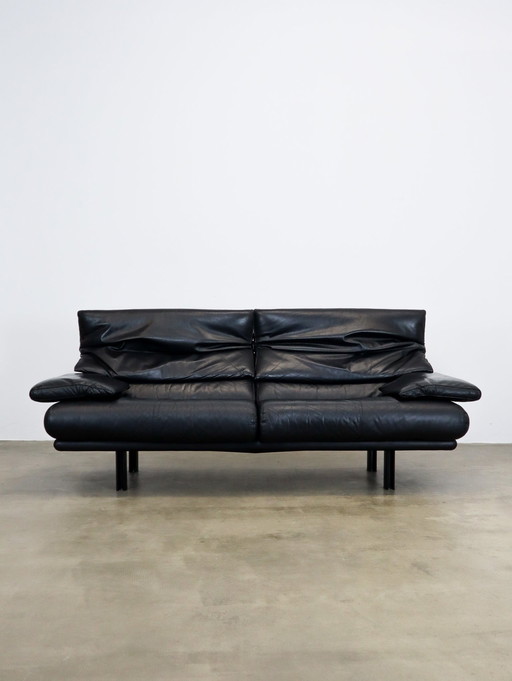 Black Leather Alanda Sofa B&B Italia