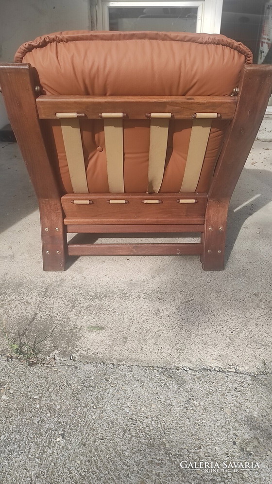 Image 1 of Italian Mid Century Pair Of Chairs ( Leather)