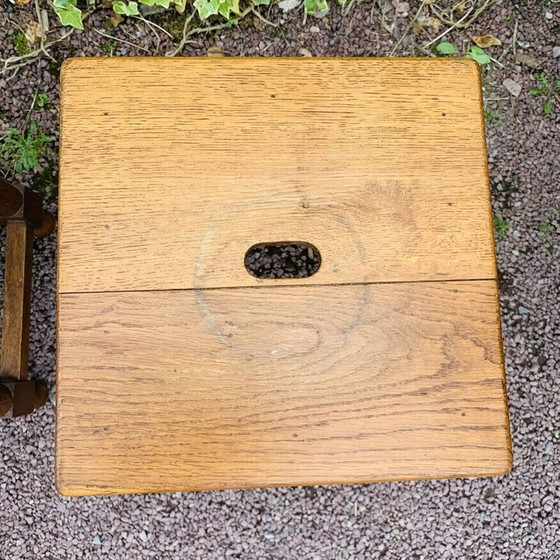 Image 1 of Set of 6 vintage oak stools