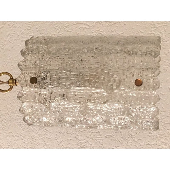 Image 1 of Lampada a sospensione vintage in cristallo e ottone di Carl Fagerlund per Orrefors, 1960