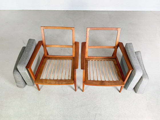 Image 1 of Set of 2 Midcentury Easy Chair Knoll Antimott Teak 1960