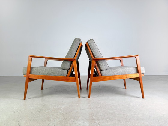 Image 1 of Set of 2 Midcentury Easy Chair Knoll Antimott Teak 1960