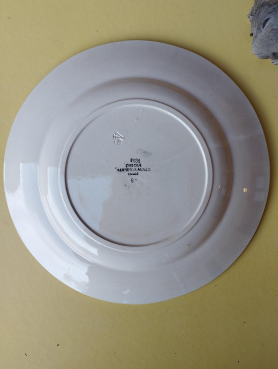 Image 1 of Digoin Sarreguemines-Stoviglie-Stoviglie antiche-Pezzo sagomato-Piatto da portata-Piatto molto grande-Rosa - D: 27,50 cm