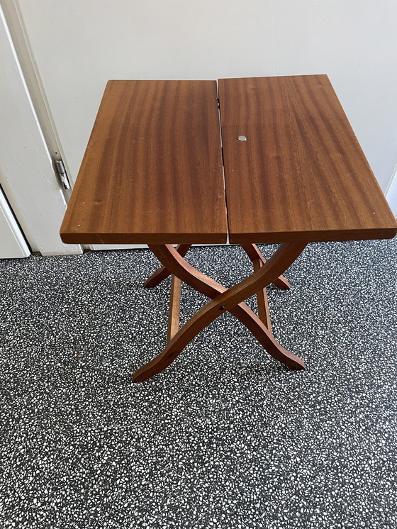 Image 1 of Table d'appoint/plante en bois vintage