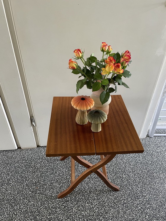 Image 1 of Table d'appoint/plante en bois vintage