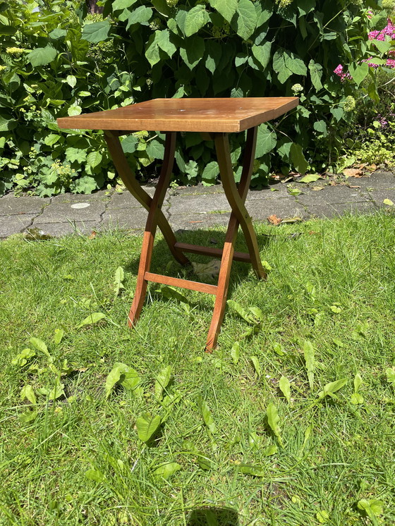 Image 1 of Table d'appoint/plante en bois vintage