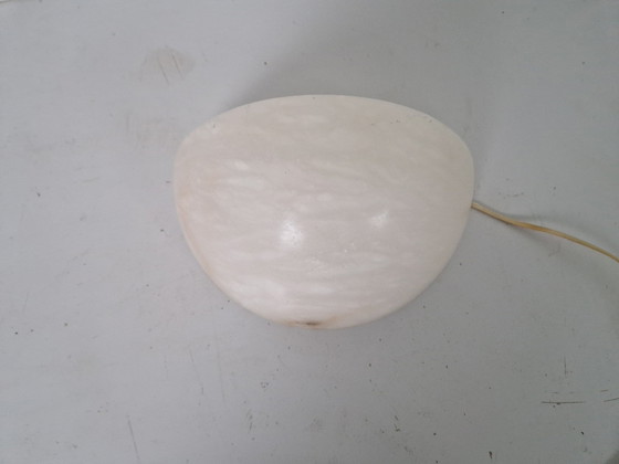 Image 1 of Art Deco Alabaster Wall Sconce Half Moon