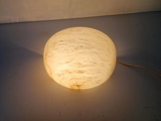 Image 1 of Art Deco Alabaster Wall Sconce Half Moon