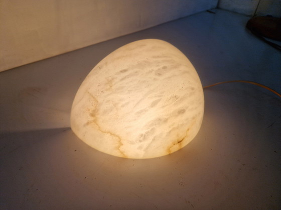 Image 1 of Art Deco Alabaster Wall Sconce Half Moon