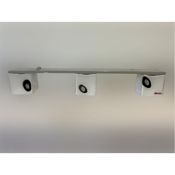 Image 1 of Vintage adjustable pendant lamp in Murano glass, chromed metal and steel for The Luce, Italy 1990s