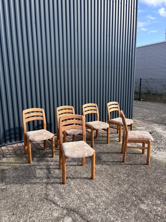 Image 1 of 6 X Vintage Dining Chairs Danish