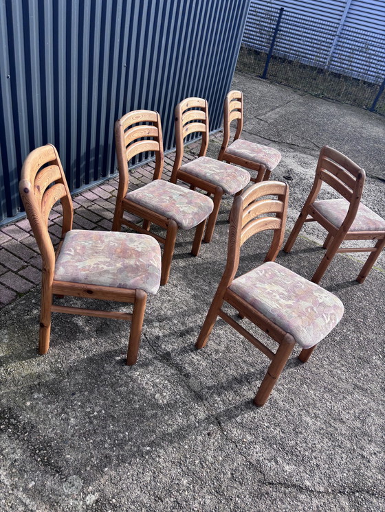 Image 1 of 6 X Vintage Dining Chairs Danish