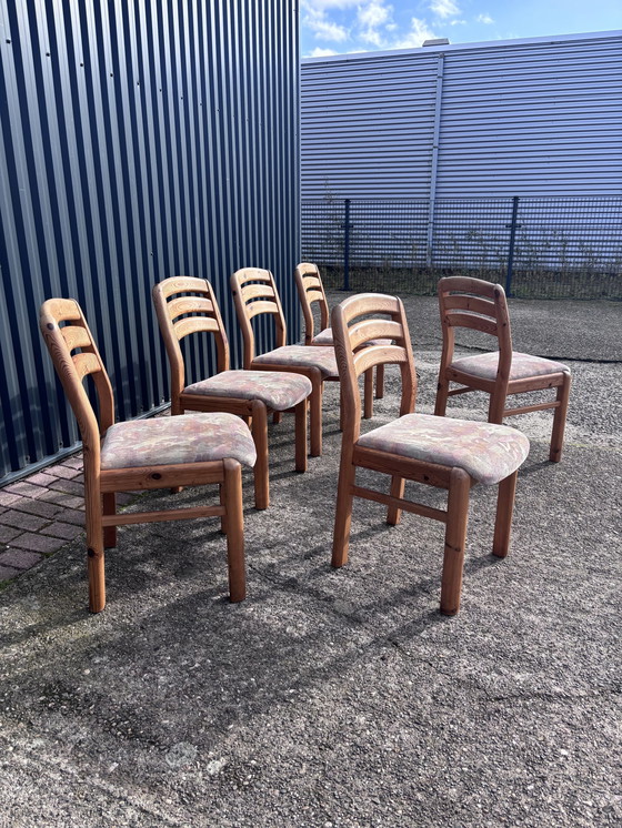 Image 1 of 6 X Vintage Dining Chairs Danish