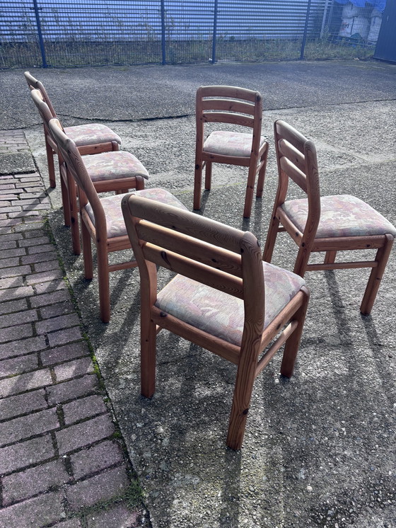 Image 1 of 6 X Vintage Dining Chairs Danish