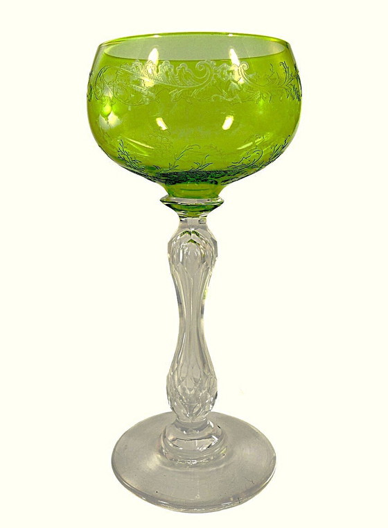 Image 1 of 2X Saint Louis "Schiller", wine glasses around 1900!