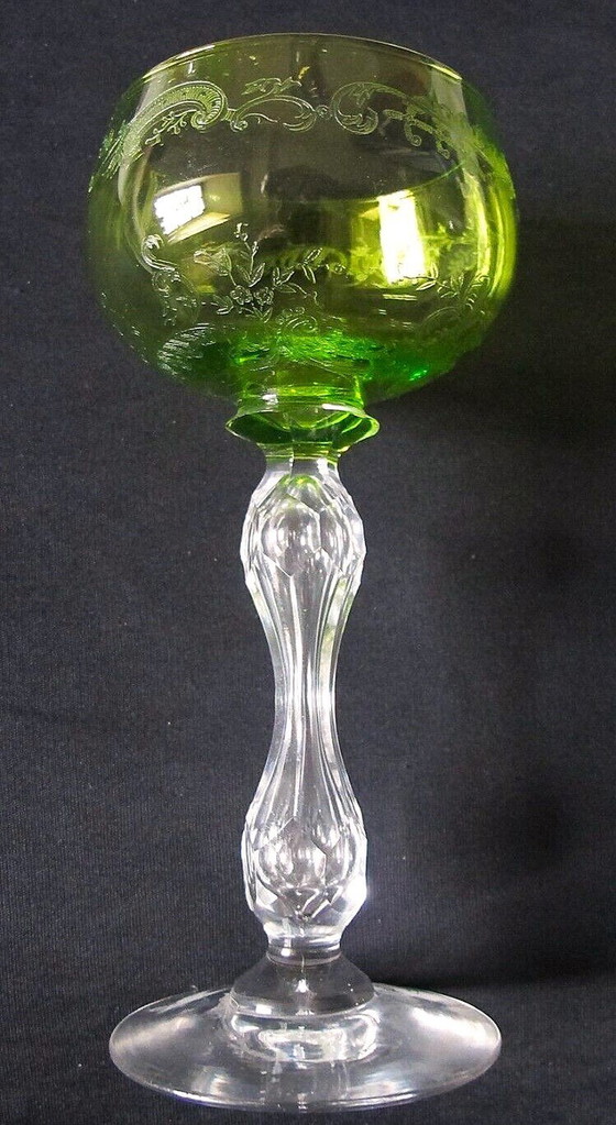 Image 1 of 2X Saint Louis "Schiller", wine glasses around 1900!