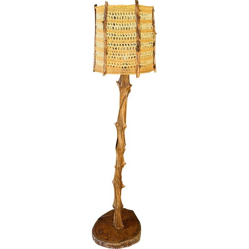 Vintage handcrafted brutalist floor lamp
