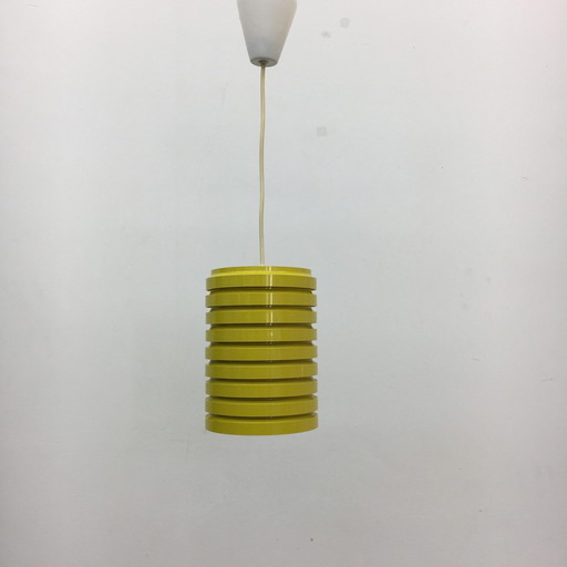 Lampe suspendue rétro jaune, inter-lumière d'aventures, années 1970