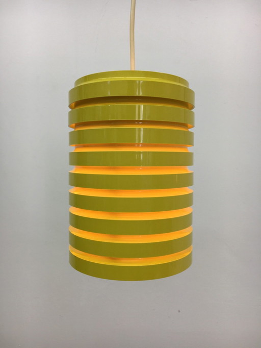 Lampe suspendue rétro jaune, inter-lumière d'aventures, années 1970