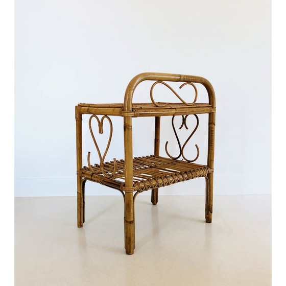 Image 1 of Tavolino vintage in rattan, Italia anni '60