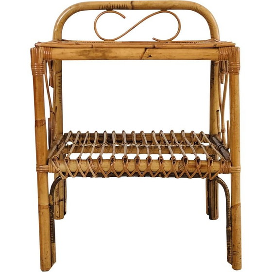 Image 1 of Tavolino vintage in rattan, Italia anni '60