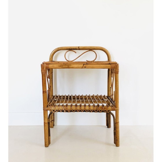 Image 1 of Tavolino vintage in rattan, Italia anni '60