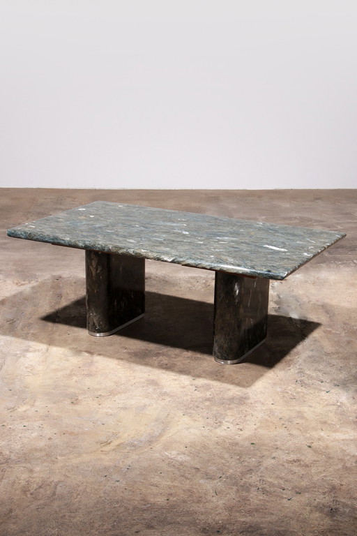 Vintage Italian Natural Stone Coffee Table – Elegant Long Design