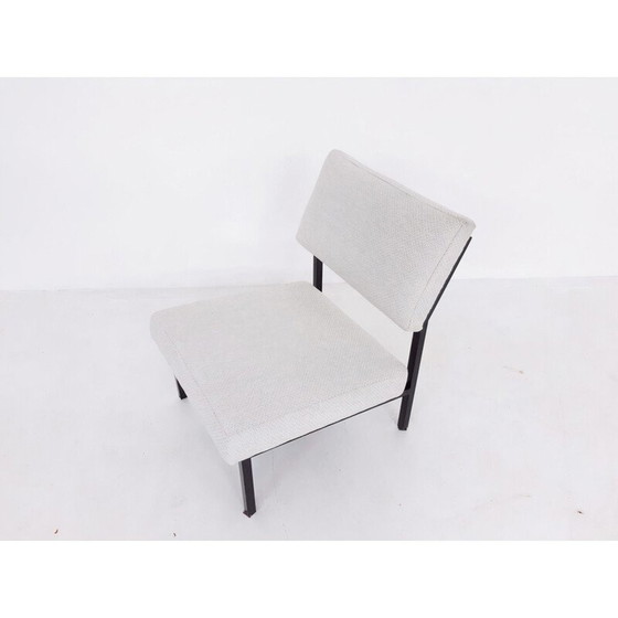 Image 1 of Vintage black lacquered metal armchair model 36DLA by Gijs van der Sluis, 1960