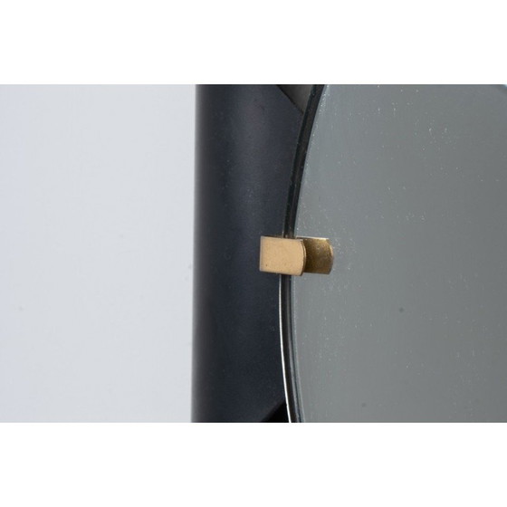 Image 1 of Vintage mirror with curved metal frame and gilded brass, France 1970