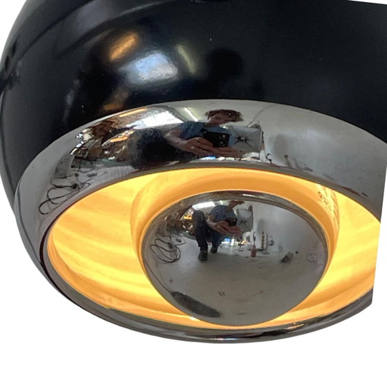 Image 1 of Leitmotiv lamp with eyeball shade - black chrome