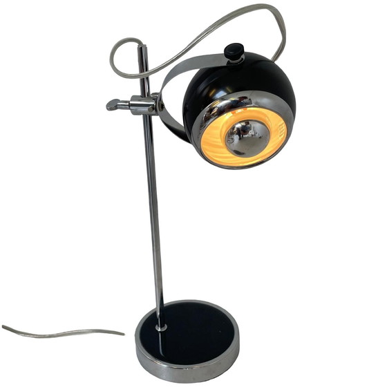 Image 1 of Leitmotiv lamp with eyeball shade - black chrome