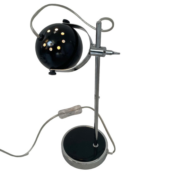 Image 1 of Leitmotiv lamp with eyeball shade - black chrome