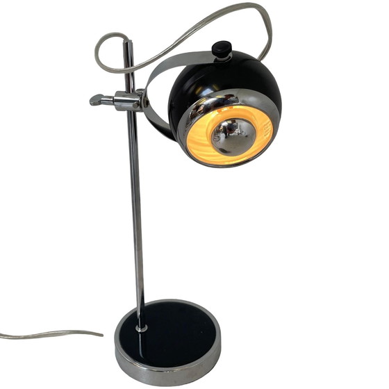 Image 1 of Leitmotiv lamp with eyeball shade - black chrome