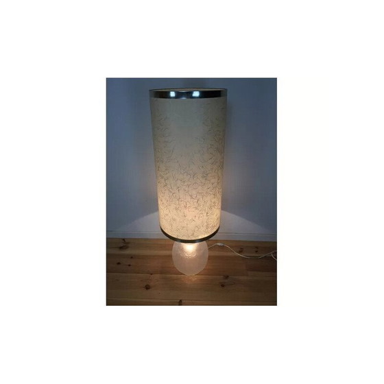 Image 1 of Vintage white glass floor lamp with 2 lights, 1970