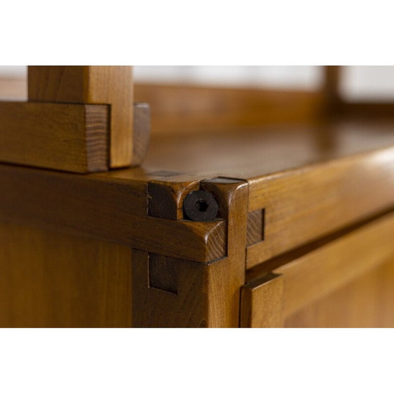Image 1 of Vintage elm shelves by Pierre Chapo, France 1960