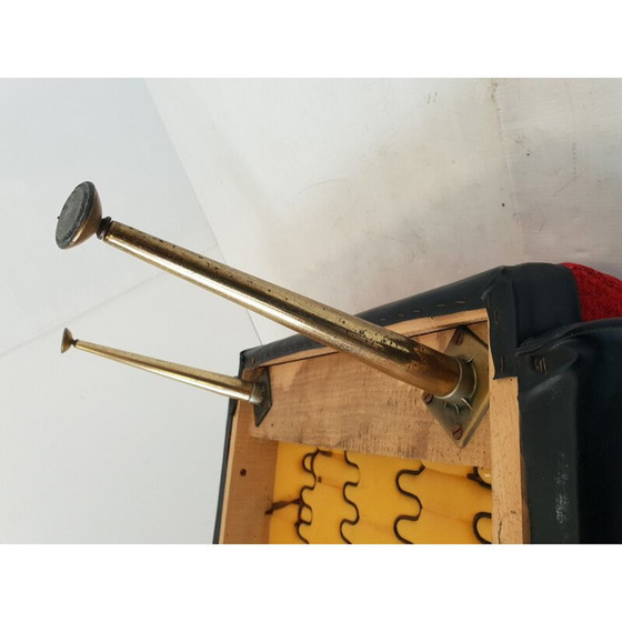 Image 1 of Vintage armchair in skai and fabric, 1960