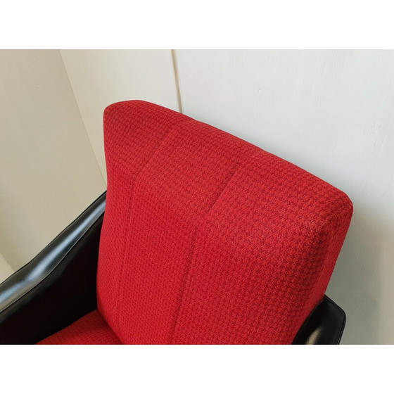 Image 1 of Vintage armchair in skai and fabric, 1960