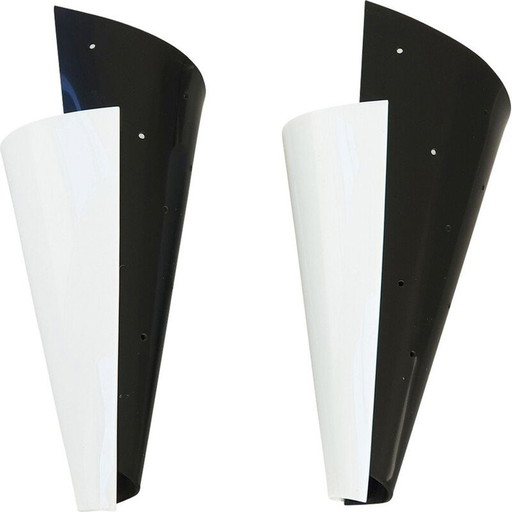 Pair of vintage wall lamps in plexiglass, 1950