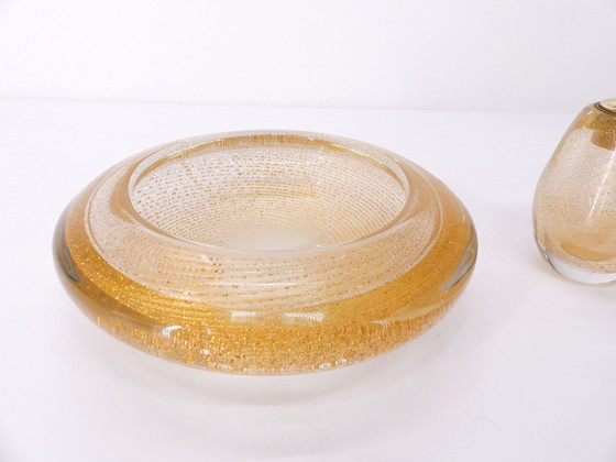 Image 1 of Murano Smoker Set Ashtray And Lighter Tommaso Barbi 1980