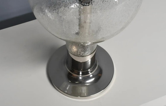 Image 1 of Large Chrome and Glass Table Lamp Temde