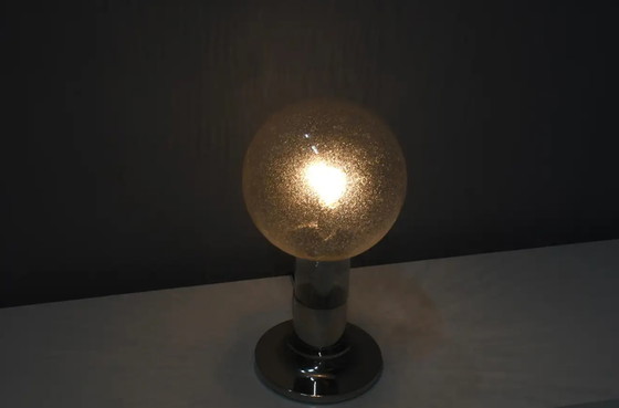 Image 1 of Large Chrome and Glass Table Lamp Temde