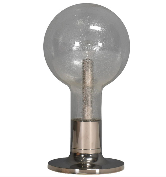 Image 1 of Large Chrome and Glass Table Lamp Temde