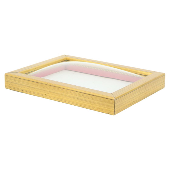 Image 1 of Gold Wooden Frame With Convex Glass